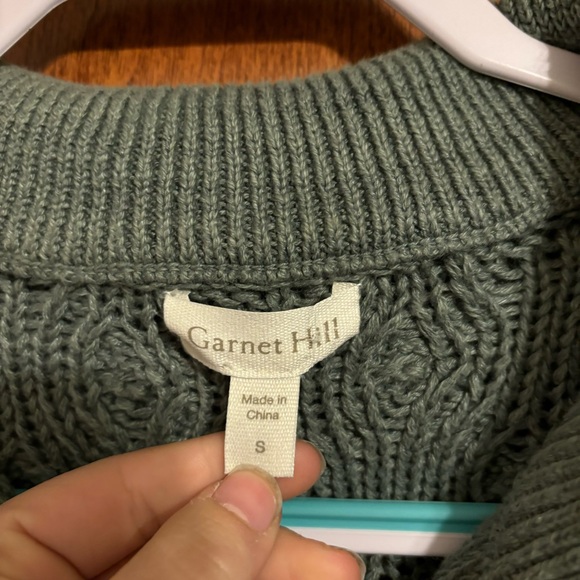 Garnet Hill Linen & Organic-Cotton Button-Detail Sweater - Picture 4 of 6